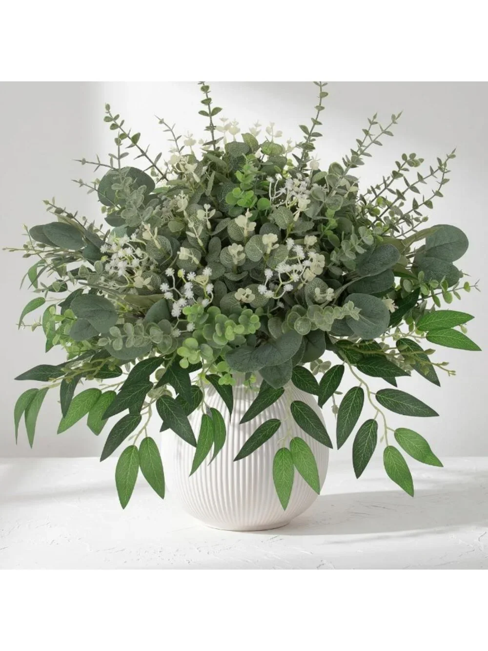 135 Pcs Mixed Eucalyptus Leaves Stems - Artificial Greenery for Home Decor